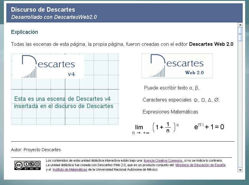 Prova Descartes al navegador Firefox