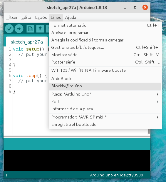 Arduino IDE + Blockly@rduino